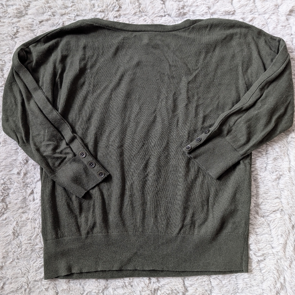 Banana Republic Sweater 3/4 Sleeves Army Green Women's Size Small